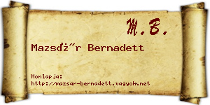 Mazsár Bernadett névjegykártya